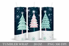 Christmas Tree Tumbler Design. Christmas Tree Sublimation Product Image 1