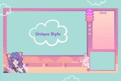 Kawaii Twitch Overlays with Kitsune Girl Product Image 4