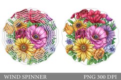 Flowers Wind Spinner Sublimation. Summer Wind Spinner Design Product Image 1