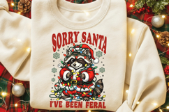 Sorry Santa I&#039;ve Been Feral Png, Christmas Raccoon png. Product Image 7