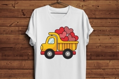 Glitter Dump Truck with Hearts PNG Product Image 4
