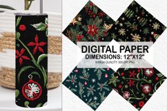 Christmas Embroidery Seamless Digital Paper Product Image 1