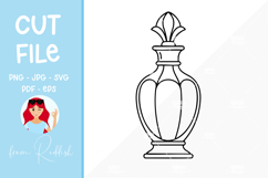 Floral perfume bottle Line Art Cut File Product Image 1