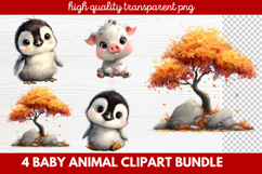 Baby Animal Clipart | Cute Nursery Wildlife PNG Illustration Product Image 1