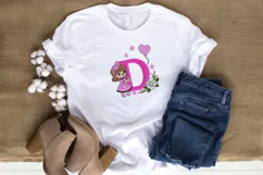 Letter D Girl Machine Embroidery Design Product Image 4