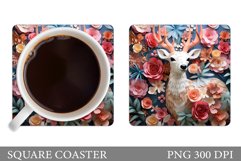 Deer Coaster Sublimation. 3D Deer Coaster Design Product Image 1