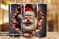 3D Christmas Santa Cracked Hole PNG Tumbler Design Product Image 1