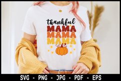 Thankful mama SVG, retro autumn T-shirt SVG Product Image 1