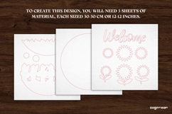 Sunflower Welcome Door Sign Laser Cut | Wooden Door Sign Product Image 3