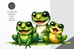 Animals clipart, Happy frogs clipart, Nursery clipart Product Image 1