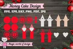 Christmas Gnome Money Cake svg , 3d Paper cutting Product Image 2