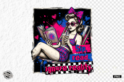 Retro Bookish Girl PNG Illustration Product Image 1