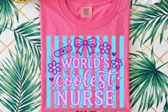 Preppy Striped Nurse PNG, Coquette Nurse Life png. Product Image 5