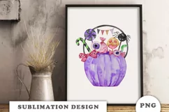 Halloween purple candy bucket PNG Product Image 6