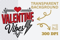 Valentine Vibes PNG | Retro Valentine Lightning Bolt PNG Product Image 3