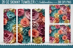 3D Rose Flowers Tumbler - 19 Designs Product Image 7