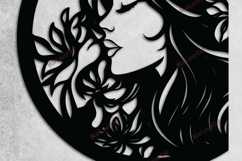 Multilayer Floral Woman SVG Laser Cut File 3D Layered DXF Product Image 5