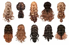 60 unique Hair clipart PNG digital download Product Image 8