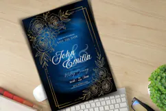Elegant Gold Floral Wedding Invitation Canva Template Product Image 4