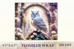 Sublimation Tumbler Wrap 3D White Owl / Png file Product Image 2