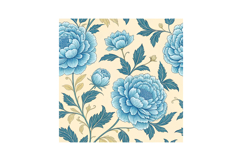 Blue Green Vintage Floral Pattern, Seamless Pattern Product Image 5