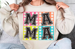 Checkered Mama PNG, Retro Mama SVG PNG Product Image 6