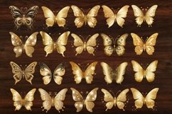 Gold Glitter Butterflies Clipart Product Image 3