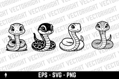 Vector drawing of a cute happy friendly coiled cartoon snake Product Image 6