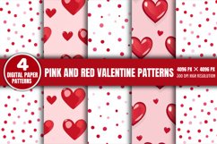 Pink And Red Valentine Digital Paper Patterns PNG Product Image 1