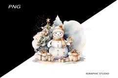 Gold Snowman Clipart, Gold Chistmas Tree Clipart Product Image 1
