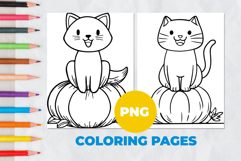 Cat with a pumpkin Coloring Pages | Coloring book Product Image 1
