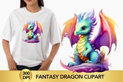 Watercolour Fantasy Dragon Clipart Product Image 1