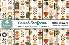 Pastel Seafoam Teal Blush Digital Paper JPG Product Image 1