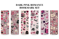 Dark Romance Bookmark Set,Gothic Pink Roses &amp; Skulls Book Product Image 6