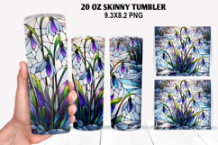 Flower Skinny Tumbler 20oz Wrap Design, Winter Tumbler Wrap Product Image 1