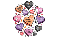 Candy Hearts Halloween PNG, Halloween SVG Design, Halloween Product Image 4