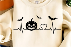 Halloween Heartbeat PNG, Pumpkin Heartbeat PNG, Spooky PNG Product Image 1