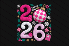 Happy New Year 2026 PNG, Crochet Yarn Product Image 1