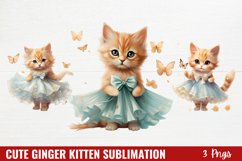 Cute Ginger Kitten Sublimation clipart Product Image 1