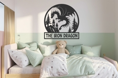 Dragon Castle Name Sign SVG | Fantasy Nursery Door Hanger Product Image 4