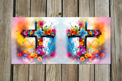 Christian cross &amp; flowers | Faith Sublimation Mug design P2 Product Image 2