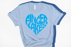 Finger Lakes Typography heart Shape SVG Cut File Product Image 2