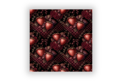 Dark Strawberry Gingham Digital Paper, Seamless Watercolor Product Image 6