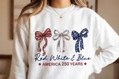 Red White & Blue 250 Anniversary PNG T-Shirt|4th of July PNG Product Image 6