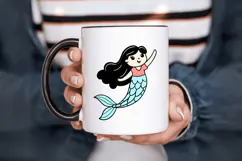 Baby mermaid clipart SVG Design, Mermaid SVG Design Product Image 6