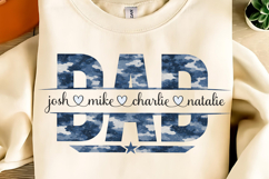 Dad Split Name Frame PNG, Father's Day PNG, Vintage Camo Dad Product Image 2