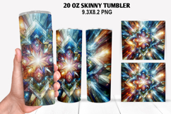 Skinny Tumbler 20oz Wrap Design, Stained Tumble PNG Design Product Image 1