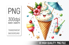 Summer Clipart PNG Bundle, Beach Clipart Design Product Image 6