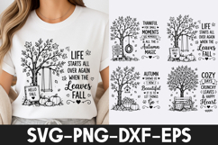 Autumn Tree Leaves Fall Decor SVG PNG Product Image 1