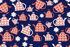 Tea pots vector seamless pattern EPS, tileable Product Image 1